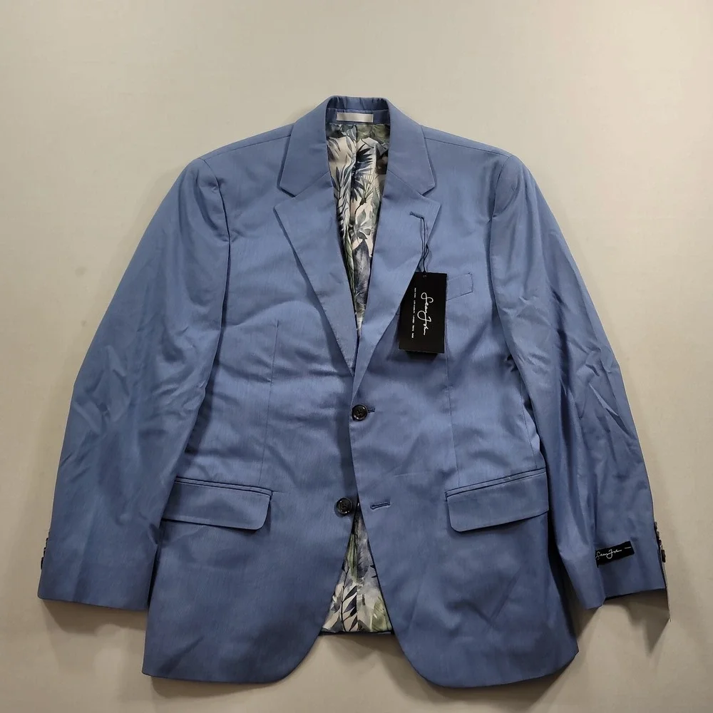 Sean John Light Blue Blazer Mens 38S 38 Classic-Fit Cotton Suit Jacket $360 NEW‎